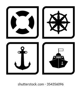 sea vector icon set