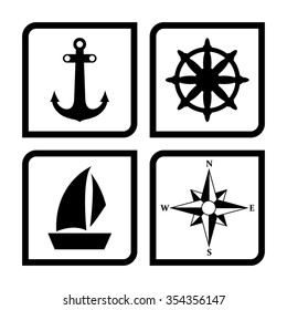 sea vector icon set