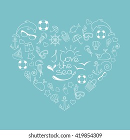 Sea vector icons. Summer. Vacation.