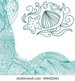 Sea. Vector illustration.