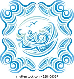 Sea. Vector illustration.