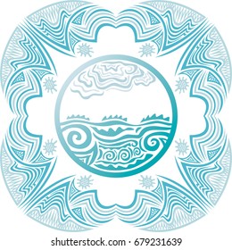 Sea. Vector illustration.