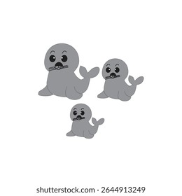 sea ​​dog vector illustration of a marine mammal that has an elongated round body and covered feet that are suitable for swimming.