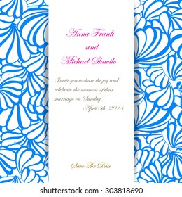 sea vector invitation pattern for wedding day. EPS