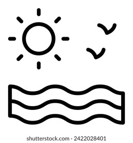 Sea Vector Line Icon Design