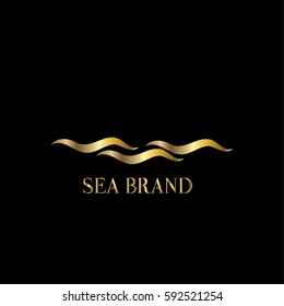 Sea vector logo design template. Waves illustration
