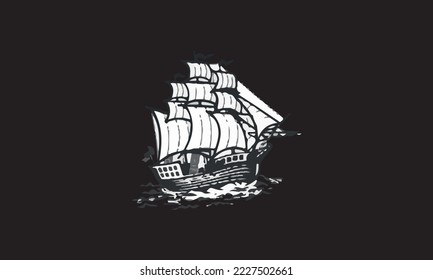 logotipo de avance marítimo
ilustración del buque 