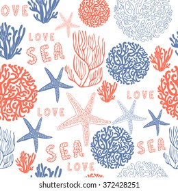 sea vector marine background with ocean elements