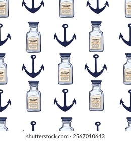 Sea Vector Patterns: Ships, Anchors, and Waves