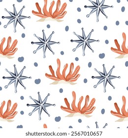 Sea Vector Patterns: Ships, Anchors, and Waves