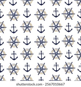 Sea Vector Patterns: Ships, Anchors, and Waves