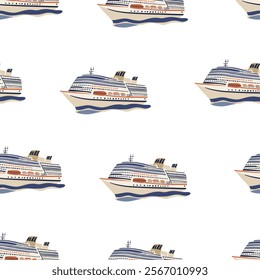 Sea Vector Patterns: Ships, Anchors, and Waves