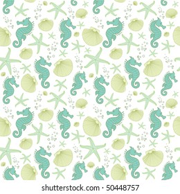 sea vector seamless pattern