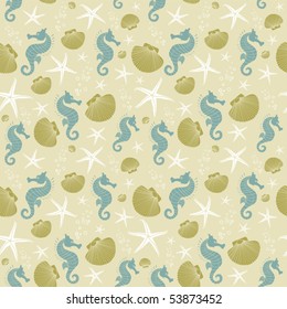 sea vector seamless pattern