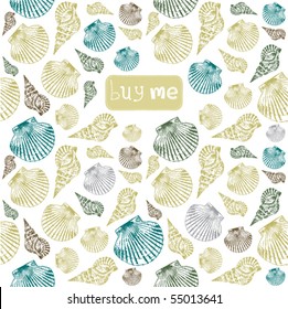 sea vector seamless pattern with text