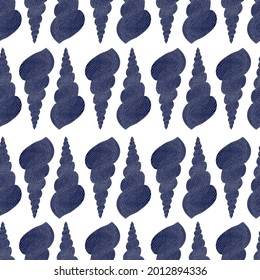 Sea vector seamless patternwith seashell. Can be used in textile industry, paper, background, scrapbooking.