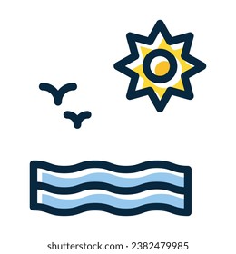 Sea Vector Thick Line Filled Dark Colors Icons For Personal And Commercial Use.
