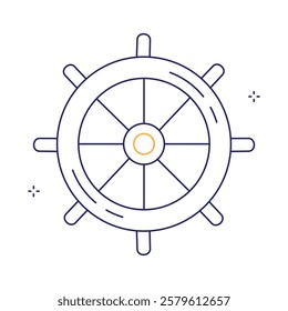 Sea Vessel Control Ship Wheel Vector ICon Design