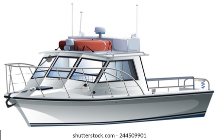 A sea vessel on a white background