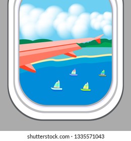 Sea view outside the window plane; Flat concept.