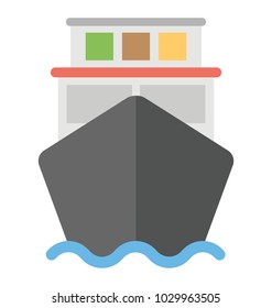 
A sea voyage,  cruise ship travelling flat icon
