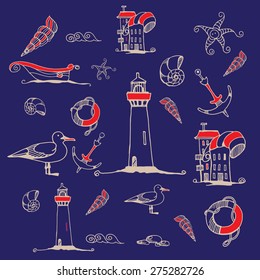 sea voyage doodles for your design