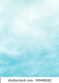 Sea Water Background, Abstract Hand Painted Watercolor Texture, Vector Illustration