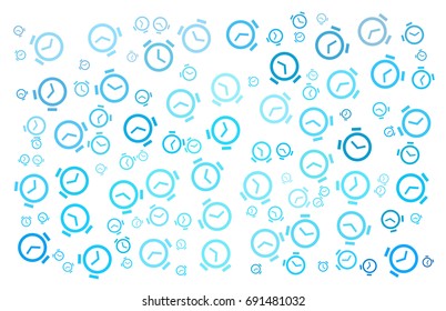 Sea water colors - abstract vector illustration background texture made of alarm clocks