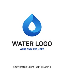 Sea Water Drop Environment Vector Abstract Illustration Logo Icon Design Template Element