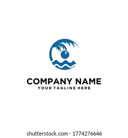 sea water logo design. simple wave logo for a brand or company