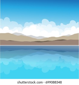 Sea Water Mountain Sky Background Vector Stock Vector (Royalty Free ...