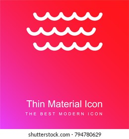 Sea Water red and pink gradient material white icon minimal design