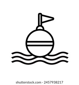 Sea water safety buoy icon  isolated on a white background. Vector illustration.