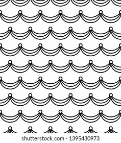 Sea water seamless texture of repeating waves. Luxury curtain. Waves lines seamless design elements for wrapping paper, background, surface and fill, card, templates. Vector illustration