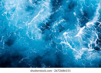 Textura del agua de mar. Vista superior de agua cautivadora con espuma. Puede ser utilizado en cubiertas, embalajes, carteles, texturas, Fondos de pantalla, proyectos de arte y diseño. Ilustración vectorial con estilo.
