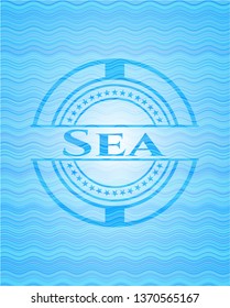 Sea water wave badge.
