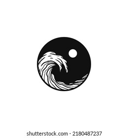 sea water wave in a circle for your brand, stamp or sticker.
