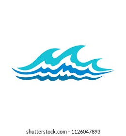 Sea water wave emblem icon design template. Aqua splash vector illustration