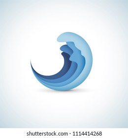 sea water wave icon in vector format