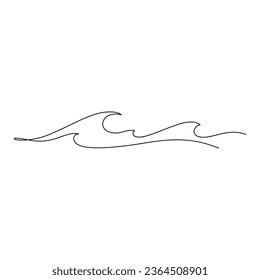 sea water wave ripple splashing line art minimalist vector illustration