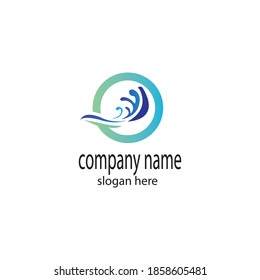 logotipo marino con agua