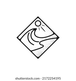 Sea Wave, Beach Surfing Holiday Vacation logo design