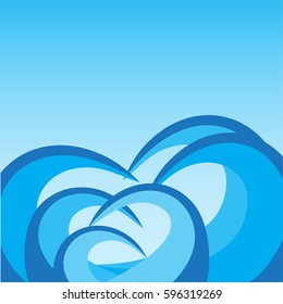Sea wave blue background vector illustration