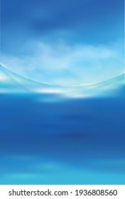 Sea wave blue summer background 	