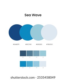 Sea Wave Color palette,color codes, Hex color codes, RGB and HSL values with our color picker, color chart