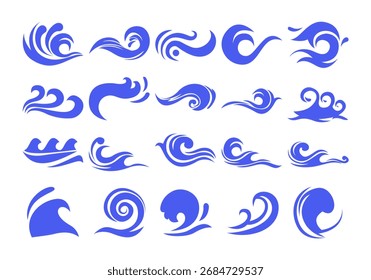 Conjunto de elementos de diseño Sea Wave