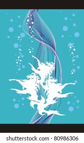 Sea wave. An elegant background with white horses