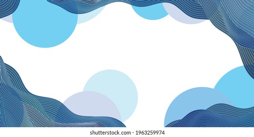 Sea wave frame Summer greeting card 