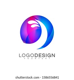 sea wave gradient logo vector design color full