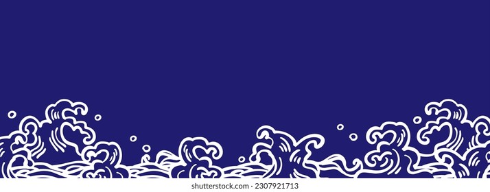 Sea wave horizontal background illustration